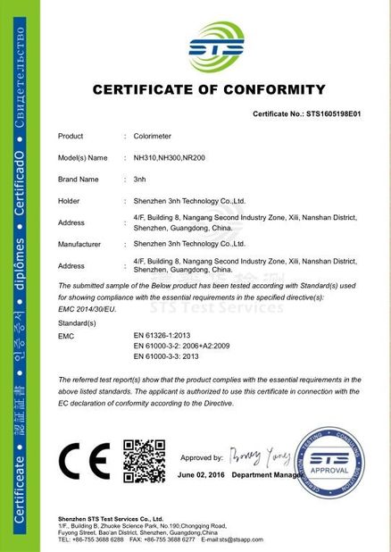 Cina Shenzhen ThreeNH Technology Co., Ltd. Certificazioni